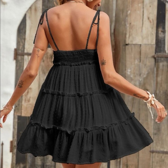 Boho Swiss dot frill trim cami mini dress white - Picture 10 of 15